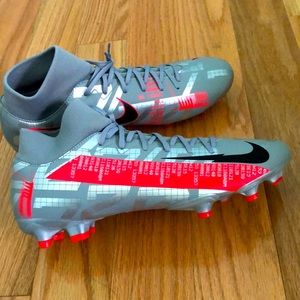 SIZE 10 Nike Superfly 7 Academy FG - Grey-Red
